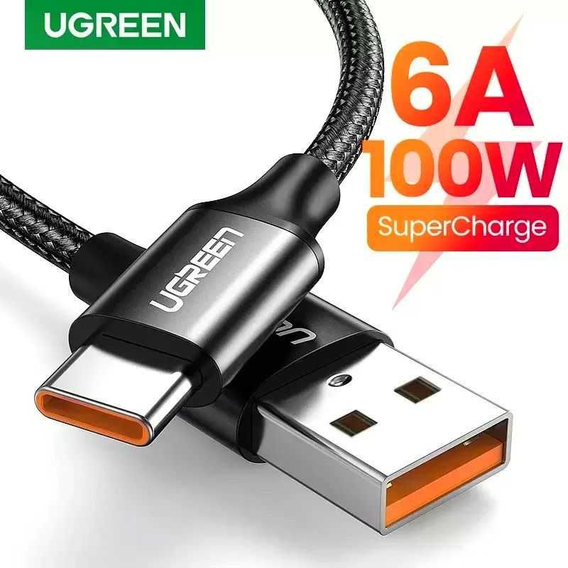 Зарядный кабель Ugreen Type-C 6A 100W .