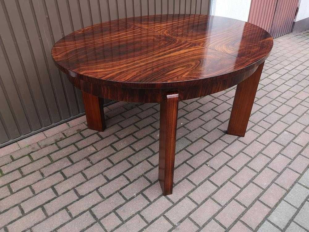 Stół Owalny ART-DECO Palisander Rozkładany Stary Antyk Po Renowacji
