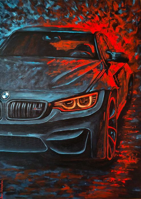 Картина BMW “Імпульс” акрил на полотні 50×70 см, автоарт, ручна робота