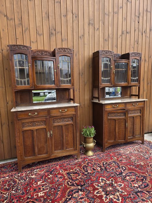 Kredens witryna secesja z marmurowym blatem 110cm #1962 Stylowy Węgrów