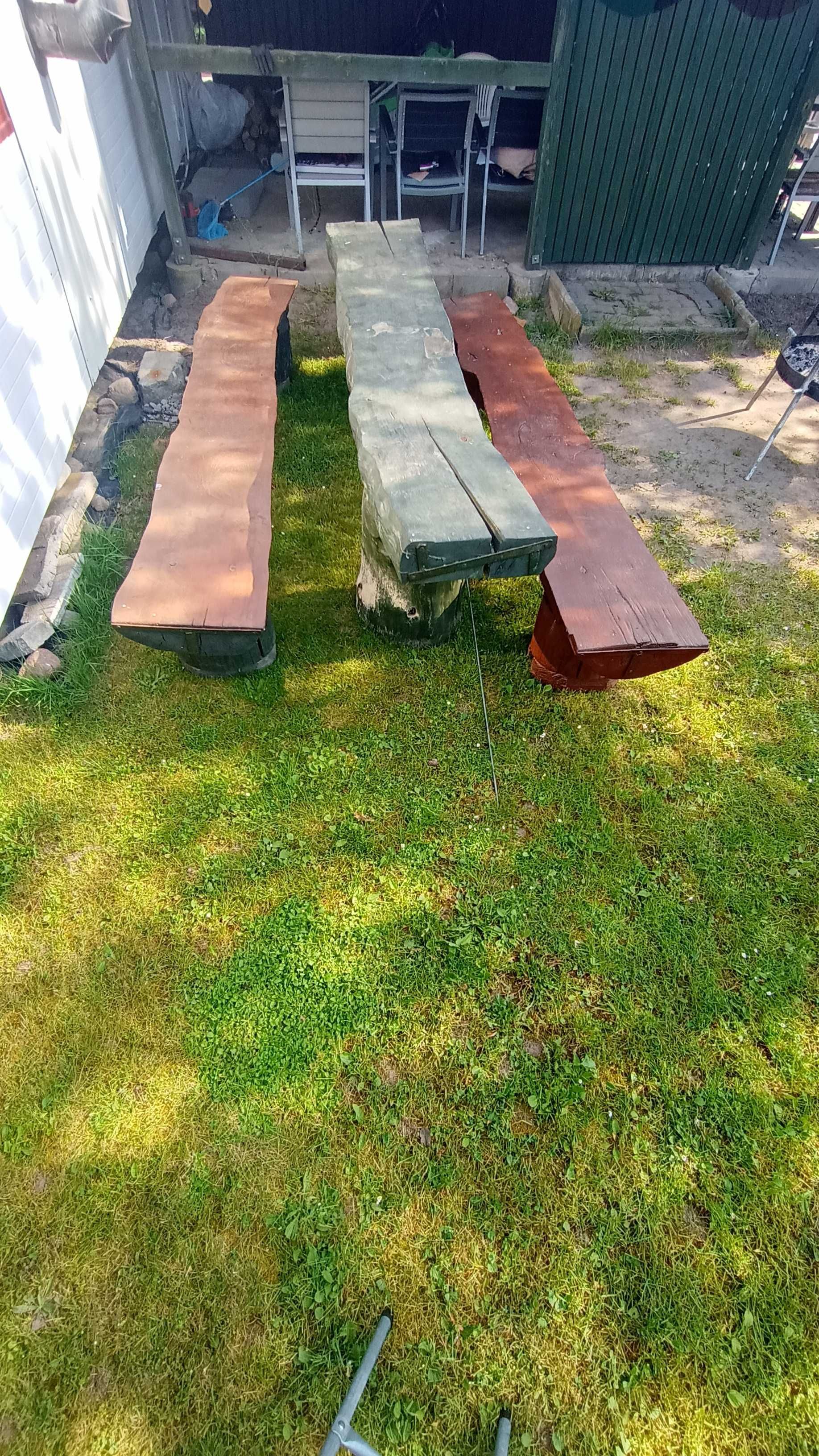 Meble ogrodowe stół i dwie ławy