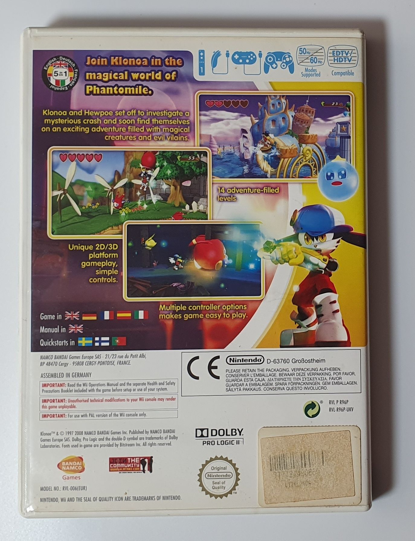 "Klonoa" gra Nintendo Wii wersja angielska  !Rarytas!