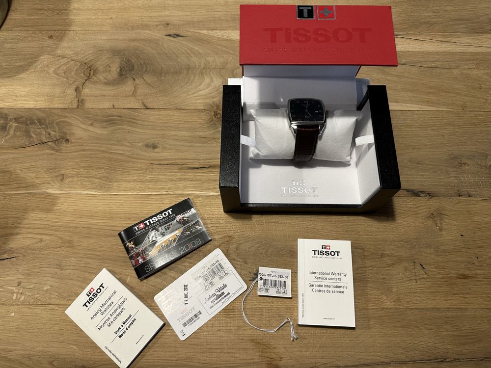 Tissot Le Locle Automatic Square, kostka, biały kruk, Nowy full set