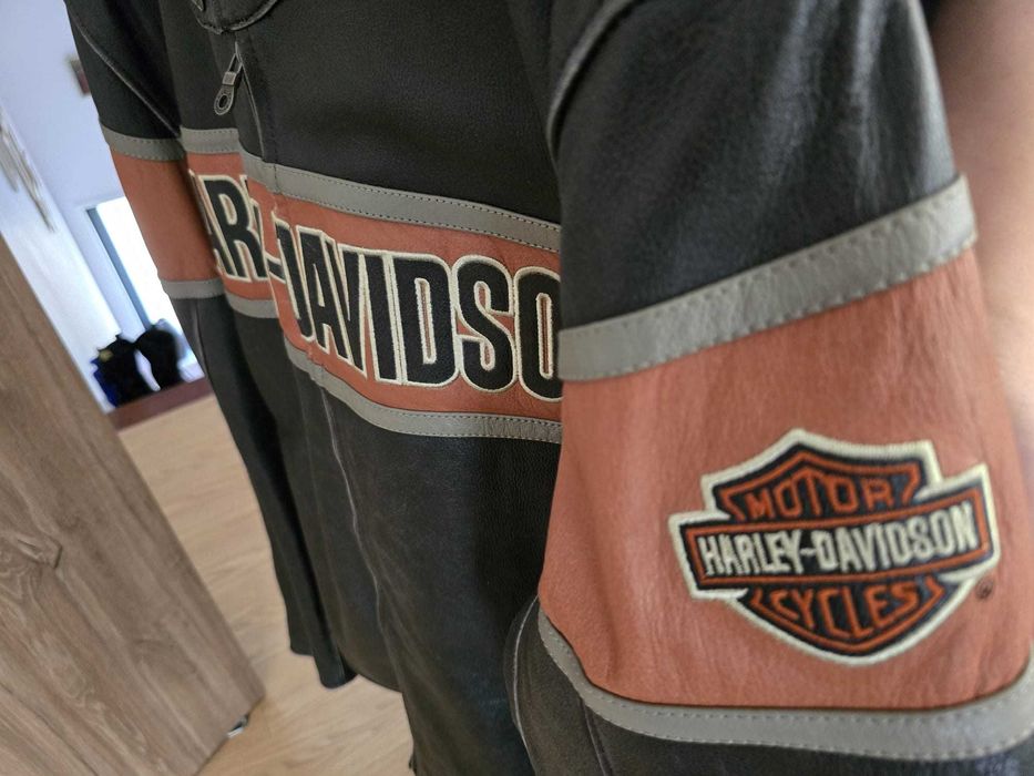 Casaco de couro Harley Davidson novo em folha, tamanho XL para homem