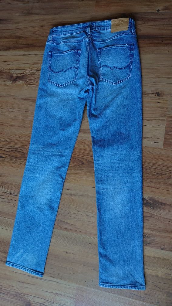 Jack & Jones Męskie jeansy 30 x 34 niebieskie przecierane slim fit