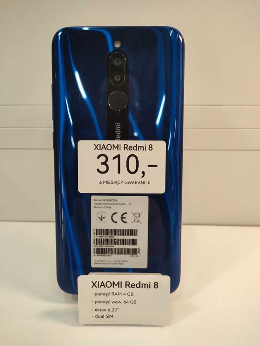 Smartfon Xiaomi Redmi 8 4 GB / 64 GB niebieski stan idealny