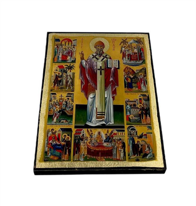 Икона Спиридон Тримифунтский  ручная работа