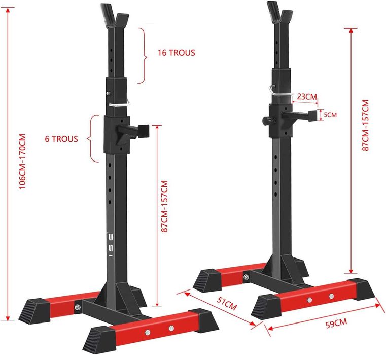 PROMOCJA regulowany stojak na hantle ISE 2 sztuki