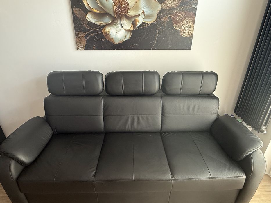 Sofa skóra, regulowane zagłówki. Okaxja