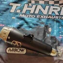 arrow -pro race dark - escape ponteira para moto black mate inox