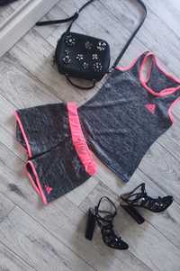 Komplet fitness adidas siłownia spodenki top trening jogging 36 38 S/M