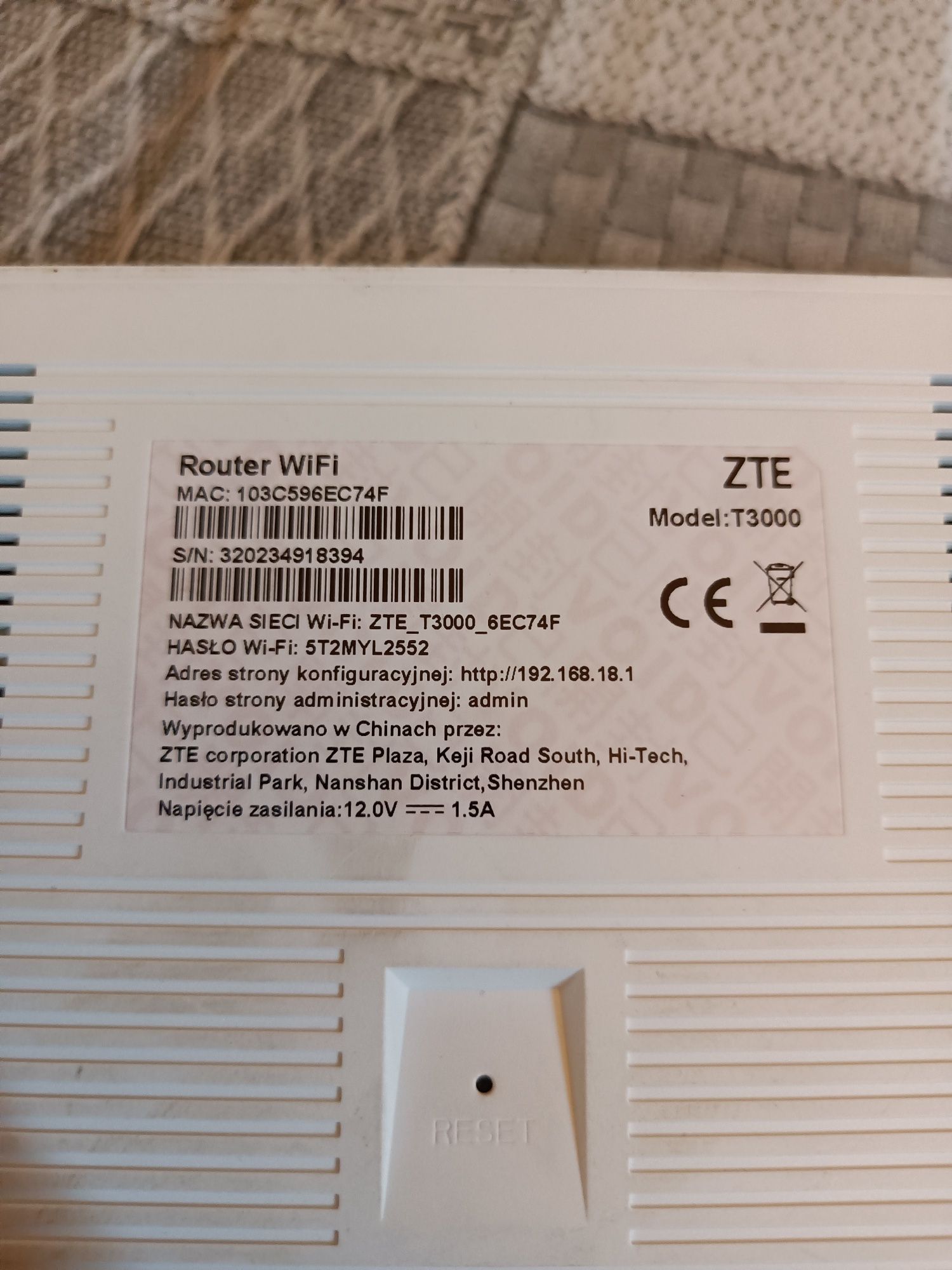 Sprzedam router wifi ZTE T3000