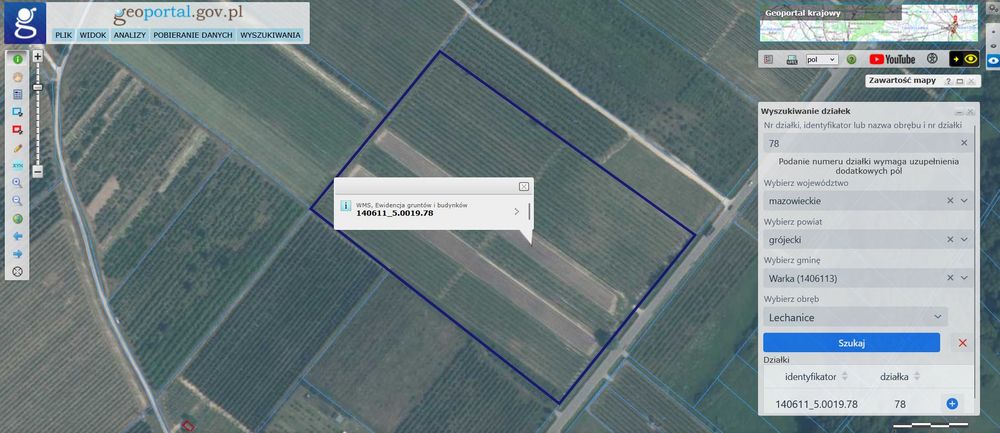 Sprzedam działkę rolną sad pow. 4,3 ha Lechanice gm. Warka