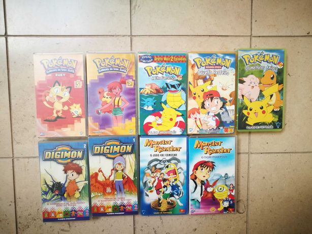 VHS RARAS Digimon, Pokemon e Monster Rancher (Vende-se separadamente)
