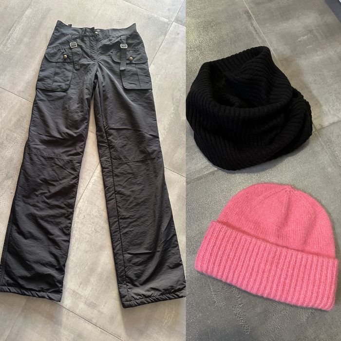 Spodnie zimowe narciarskie czarne XS/S +czapka i komin