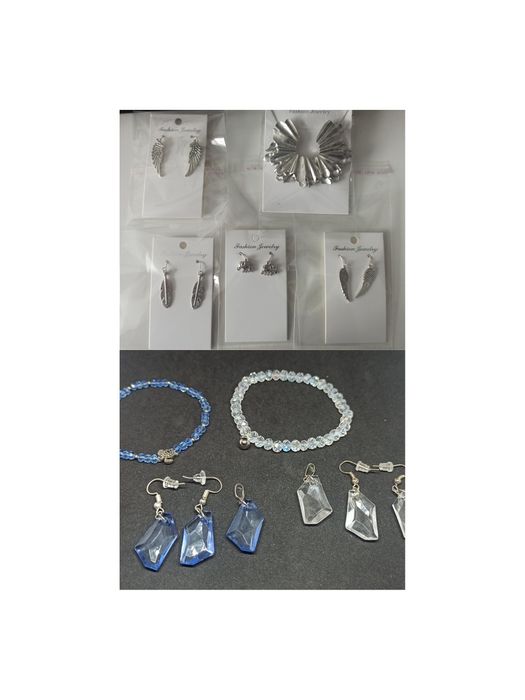 5 par nowe kolczyki antyalergiczne+ 2 zestawy biżuterii