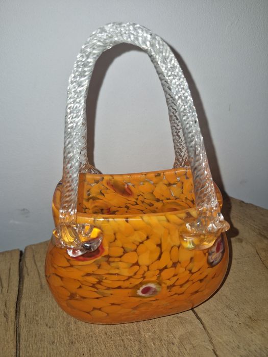 Torebka , wazonik Murano. Stan idealny.