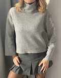 Szary golf sweter oversize z golfem Zara M