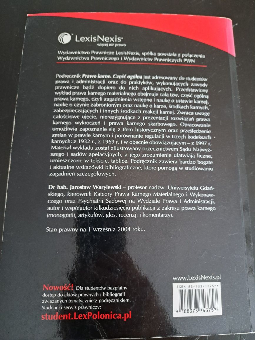 Ksiazka Prawo karne Warylewski