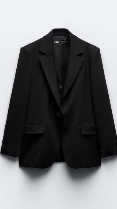 Чорний піджак із вовною, пиджак с шерстью ZARA