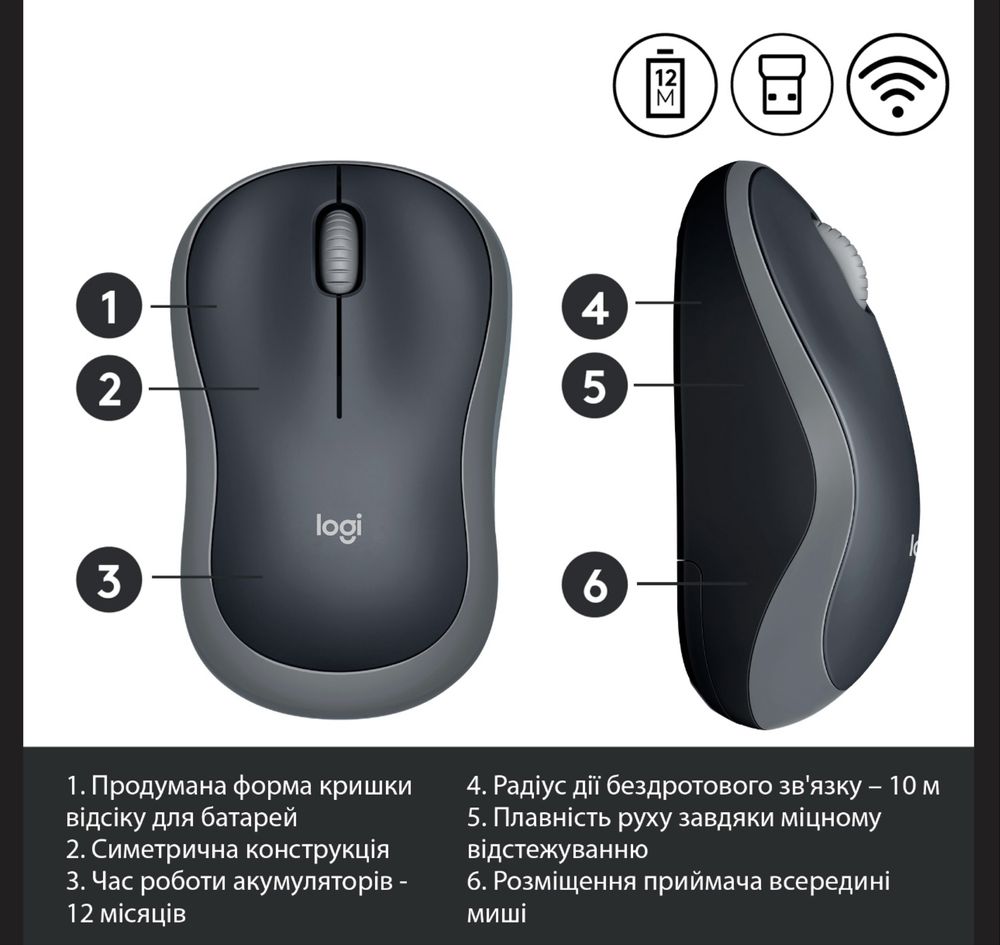 Миша Logitech M185