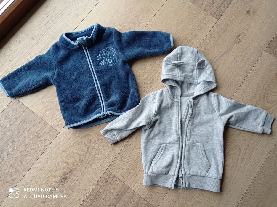 Bluza polar George lupilu 68 cm 3-6m siwa granatowa