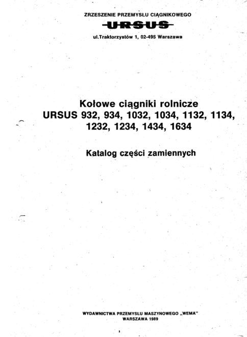 Ursus 932, 934, 1032, 1034, 1132, 1134, 1232, 1434, 1634 katalog cz.