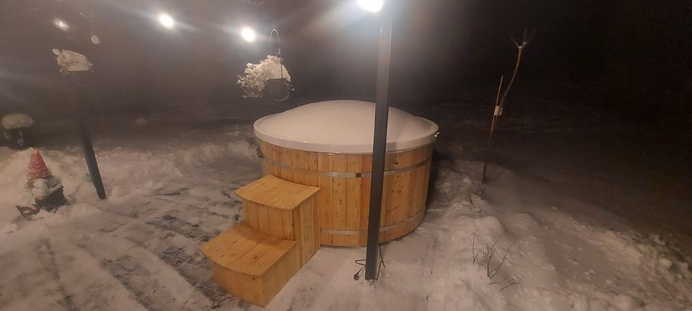 Balia gorąca Beczka Piec Hydromasaż opalana drewnem jakuzi