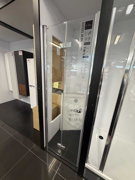 Drzwi prysznicowe łamane 70 cm + brodzik 70x90 cm