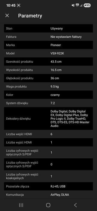 Amplituner pioner vsx-922k