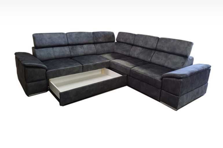 Duży narożnik JOY 2R2 z pojemnikiem i funkcją spania ROGÓWKA Wysyłka