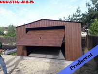 Garaż blaszany/blaszak orzech 4x6, dwuspad, uchylna brama, śląskie