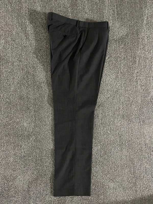 Męskie spodnie garniturowe H&M 54 szare regular fit