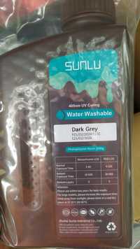 Sunlu water washable UV resin Dark grey водомийна фотополімерна смола