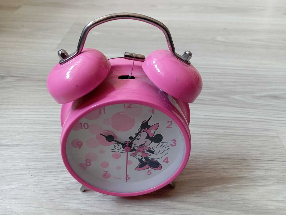 Budzik stojący zegar Myszka Mini Minnie Mouse NEW z Podświetleniem