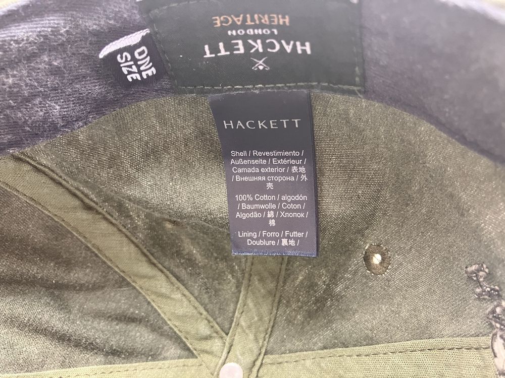 Бавовняна джинсова бейсболка Hacket London HERITAGE хакі