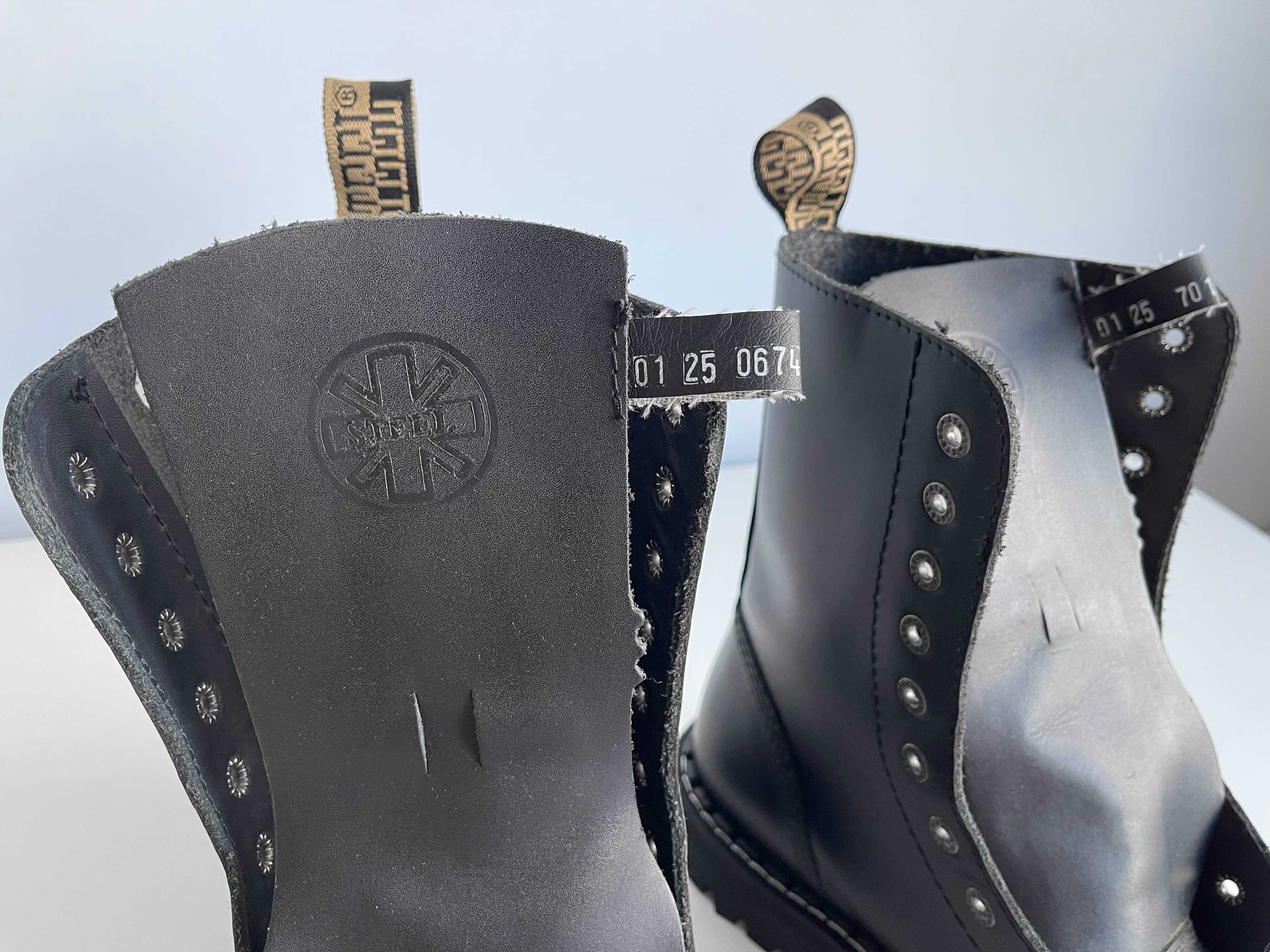 Buty GLANY rozmiar 45, czarny mat, 10-dziurek, Steel 105-106/O/CR.B