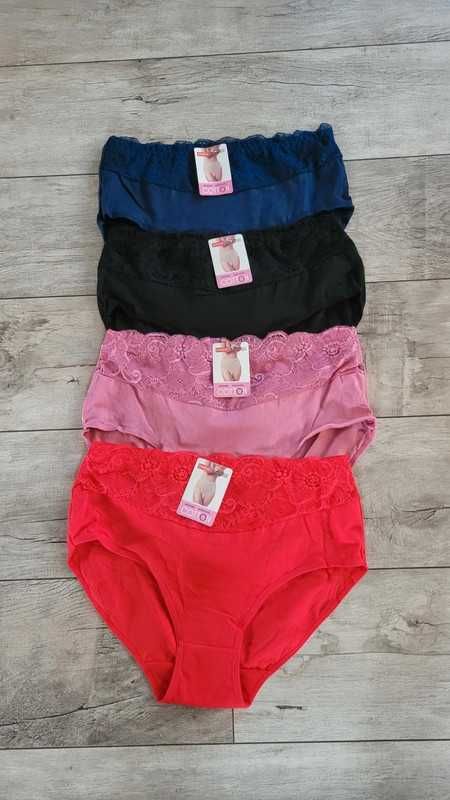Cotton 4 pary majtek bawełnianych z koronką X