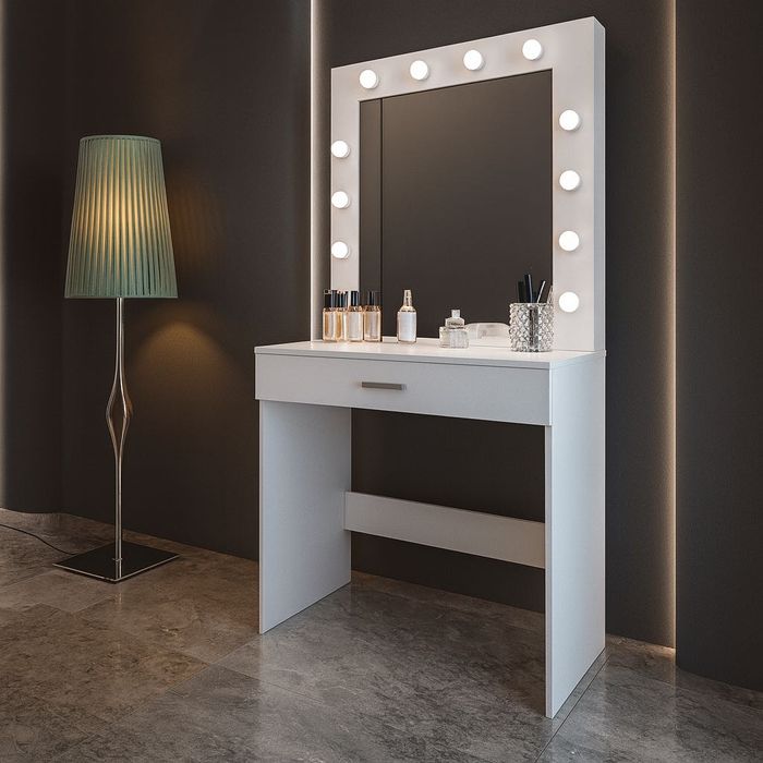 NOWA Toaletka + Lustro led do makijażu wizażu z oświetleniem