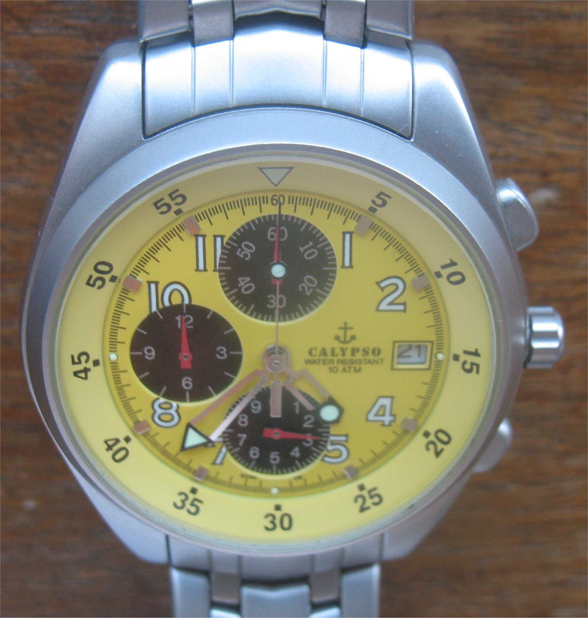 Relógio Calypso Cronógrafo -10 ATM, Water Resistant (Movimento Miyota)