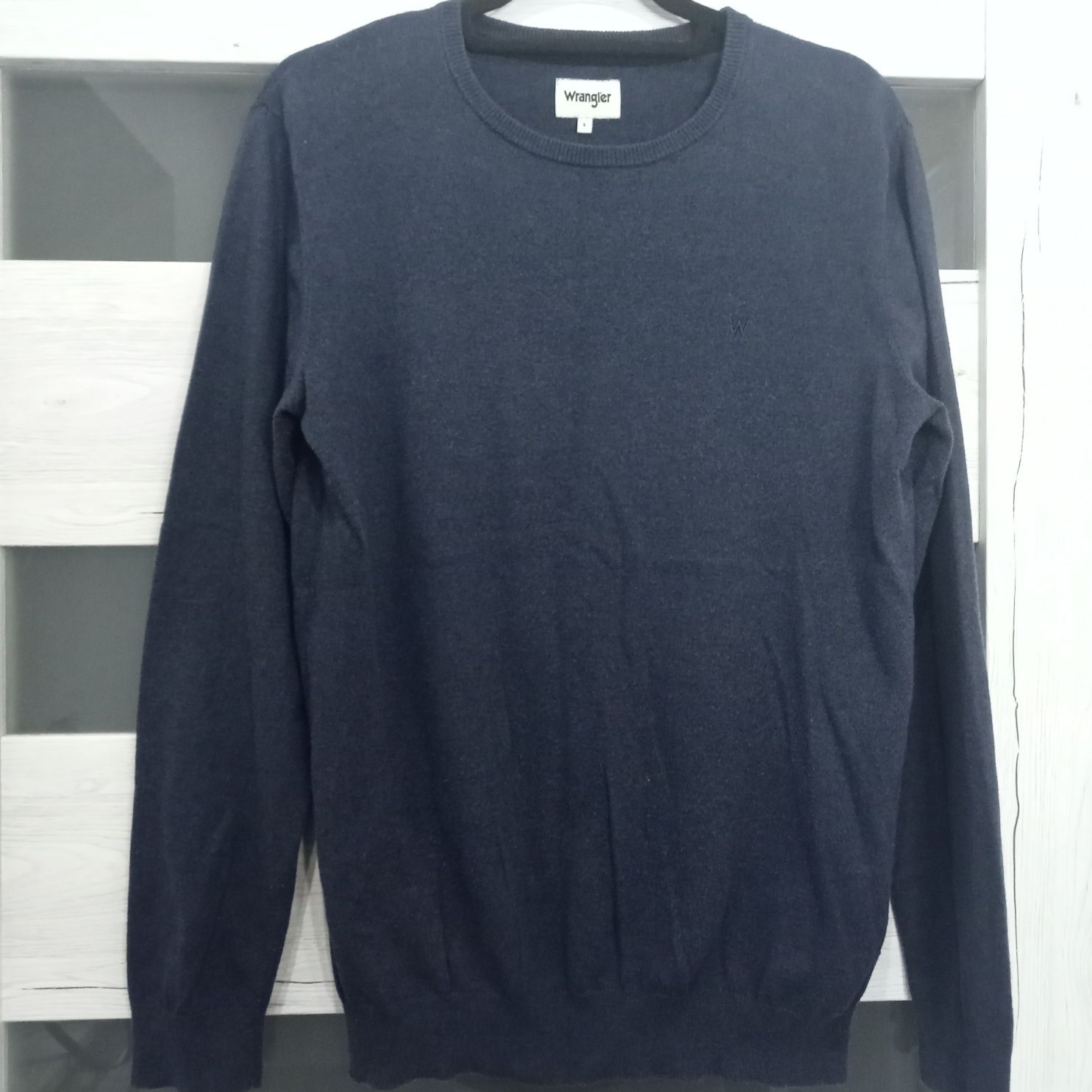 Męski sweter vintage Wrangler M/L granatowy cienki