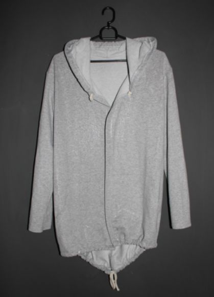 Narzutka szara srebrna parka sweter bluza z kapturem kardigan posrebrz