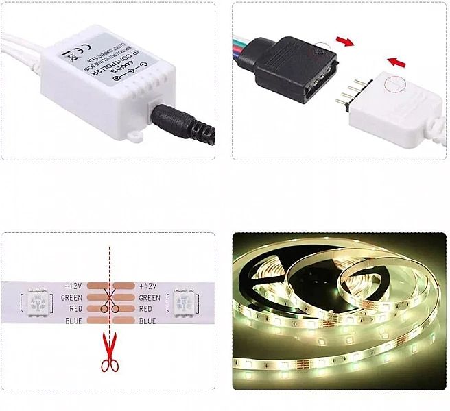 Taśma led lampki 5m rgb wielokolorowa + pilot