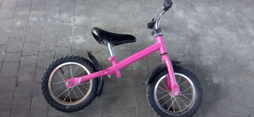 Rower, rowerek, biegowy, różowy, dla dziewczynki, wytrzymały, solidny