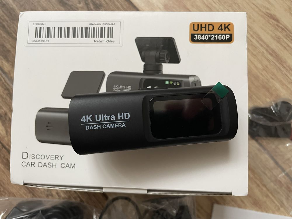 Відеореєстратор Dash Cam 4К Екран Дві камери карта памяті 64 гб