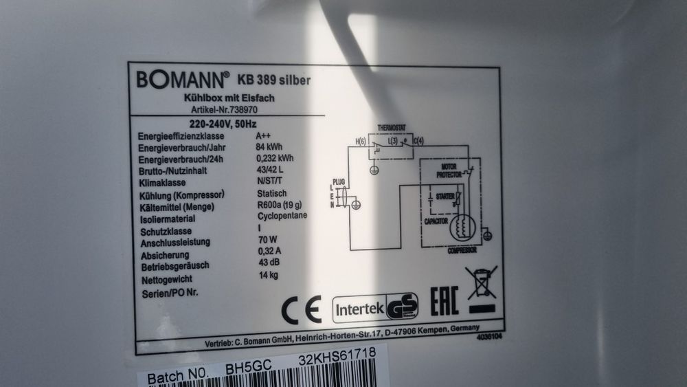 Mała lodówka Bomann 51 cm