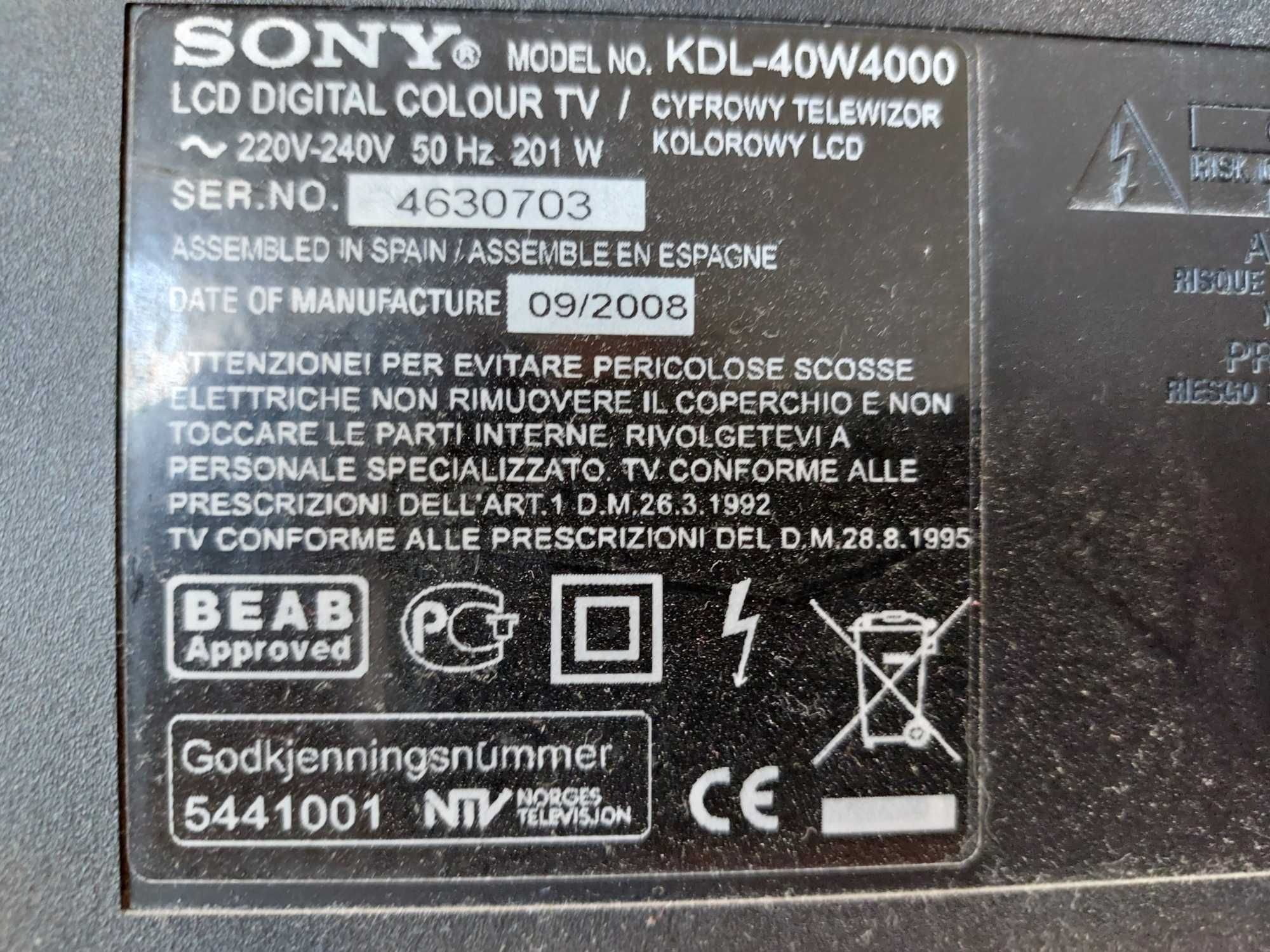 Sony KDL-40W4000 LCD 40" FulHD sprzedam