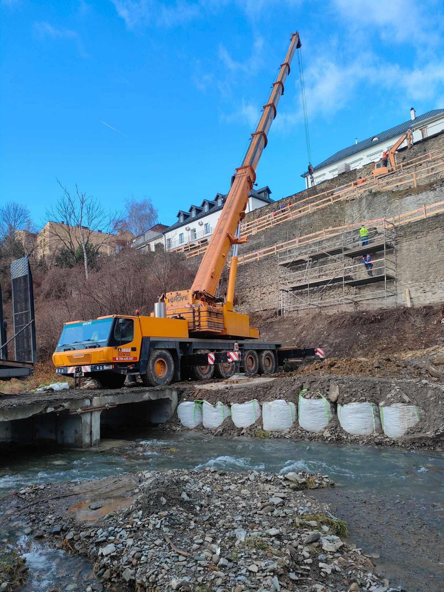 Wynajem dźwig 30-130 ton, podnośnik koszowy zwyżka hds usługi dźwigowe