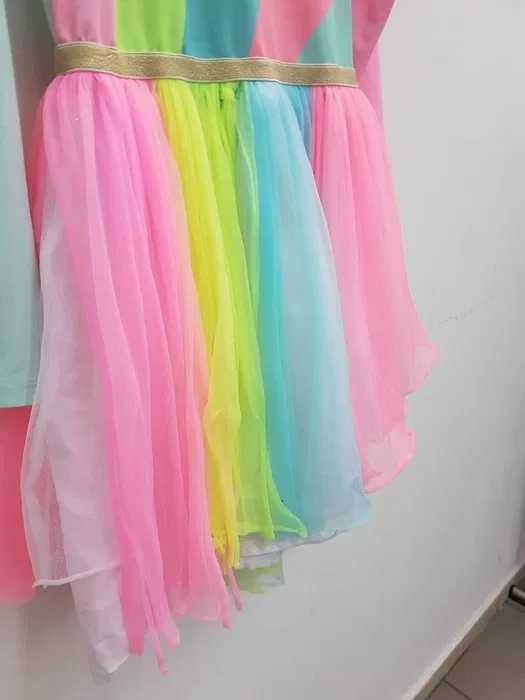 Sukienka tiulowa przebranie Jednorożec tęcza H&M 134 140 cm G062