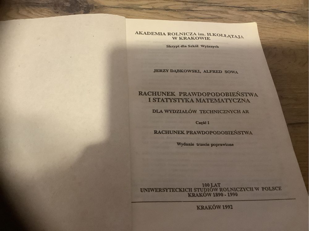 Rachunek prawdopodobienstwa i statystyka Dabkowski Sowa skrypt